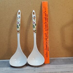 Floral Metalic Soup Ladle Set of 2